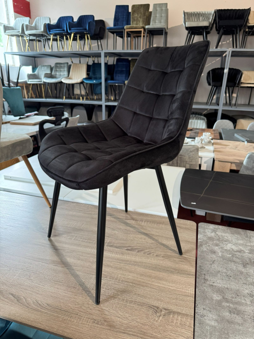 Scaun catifea HC-R08 negru [2]