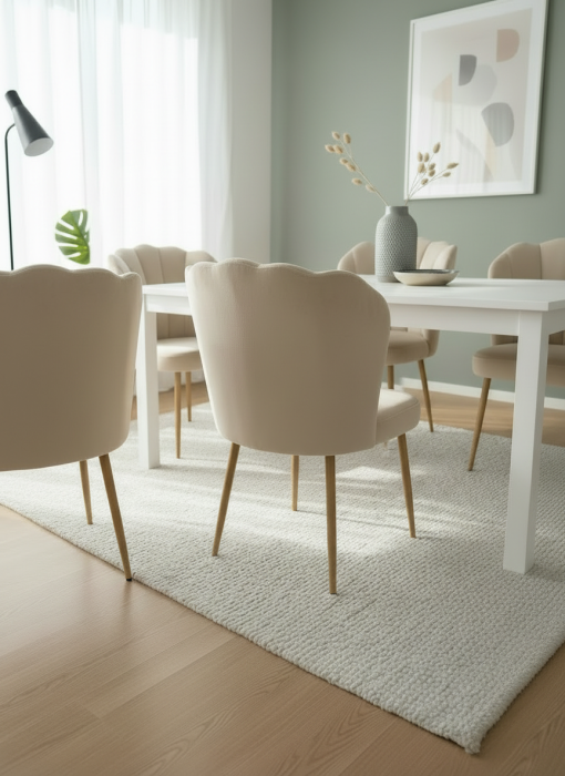 Scaun catifea R09 crem [3]