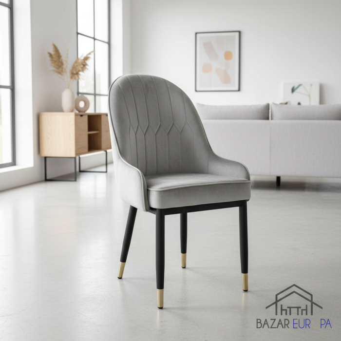 Scaun catifea u52 gri [4]