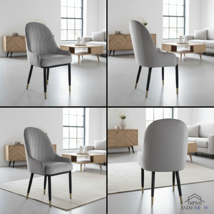 Scaun catifea u52 gri [2]