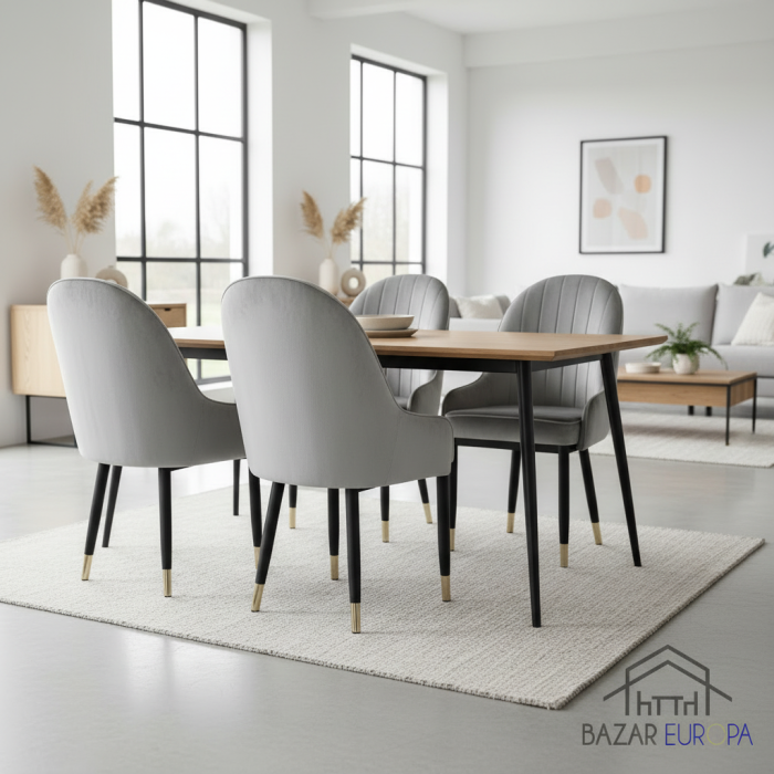 Scaun catifea u52 gri [5]