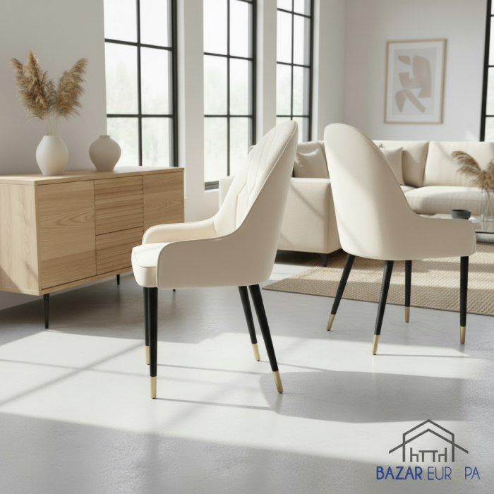 Scaun catifea u52 crem [3]