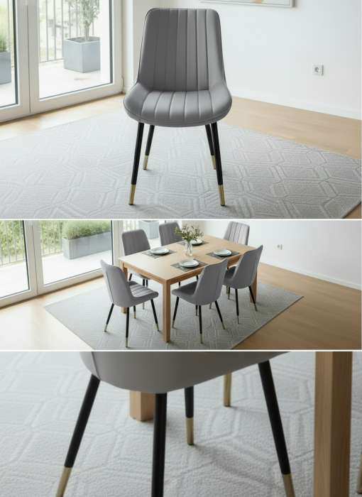 Scaun R08 gri-auriu [4]