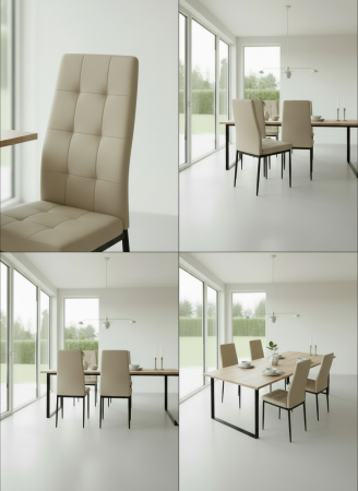 Scaun catifea U22 crem [1]