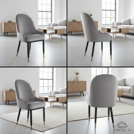 Scaun catifea u52 gri [1]