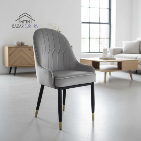 Scaune - Scaun catifea u52 gri