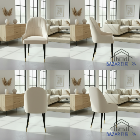Scaun catifea u52 crem [3]