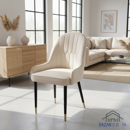 Scaun catifea u52 crem [1]