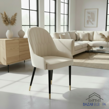Scaune - Scaun catifea u52 crem