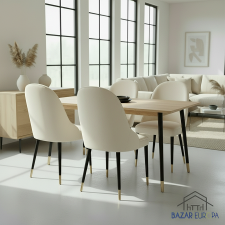 Scaun catifea u52 crem [4]