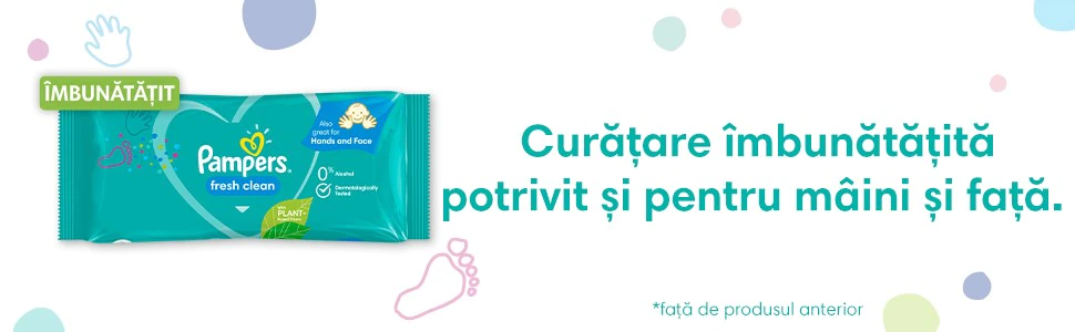 Curatare imbunatatita cu servetele Pampers Fresh Clean