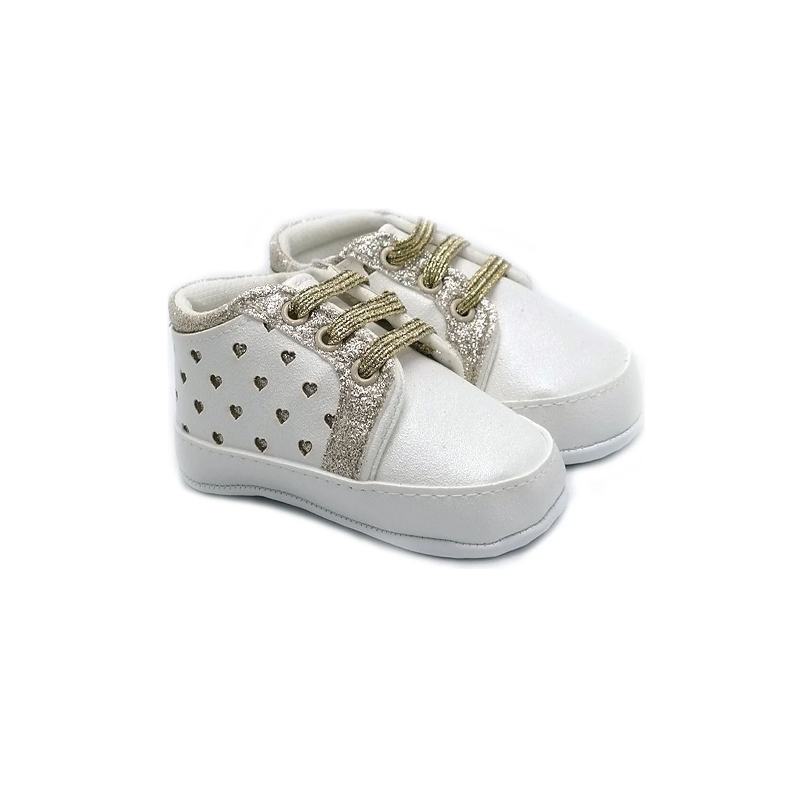 Pantofi Newborn Heart Albi ,   Marime 16