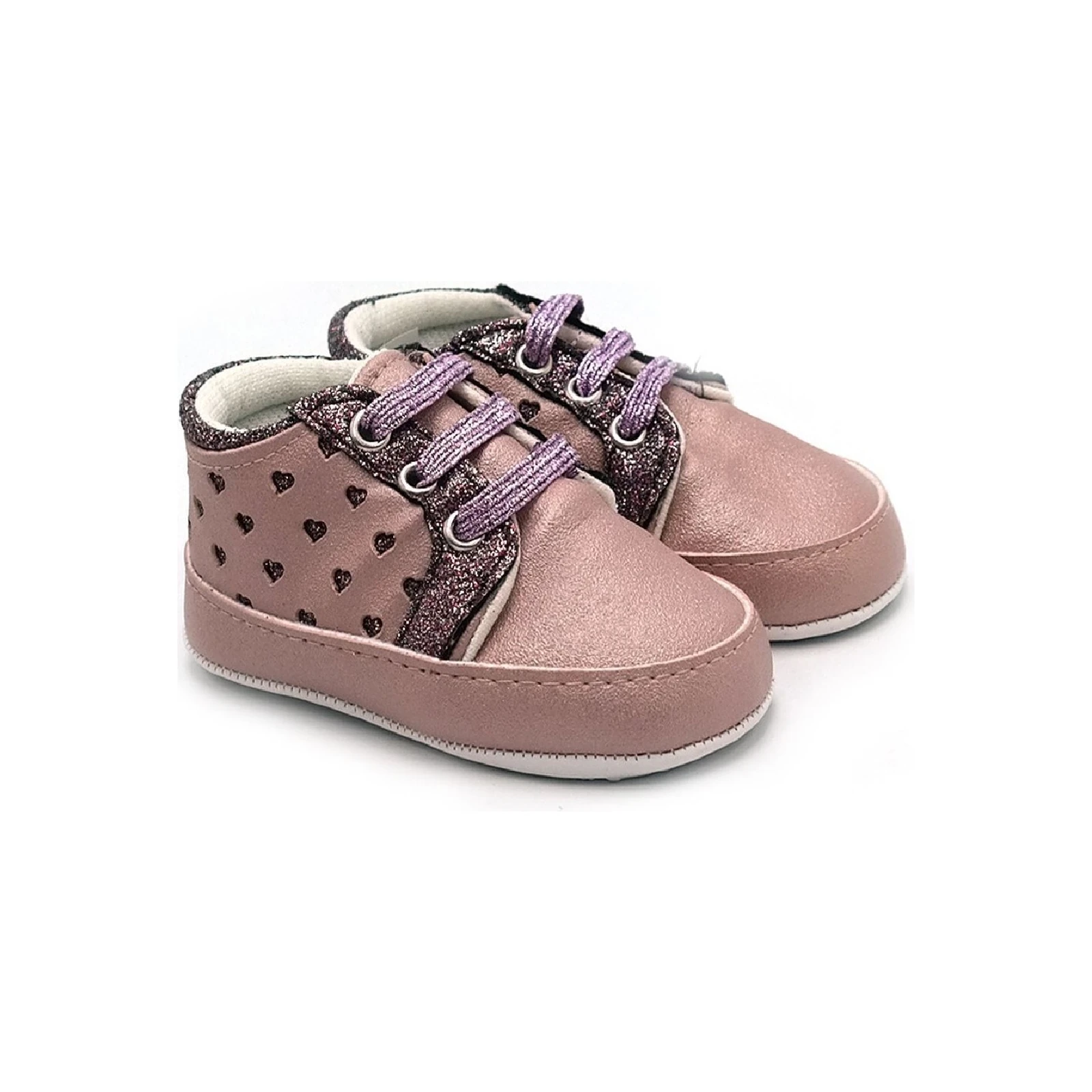 Pantofi Newborn Heart Roz , Marime 16