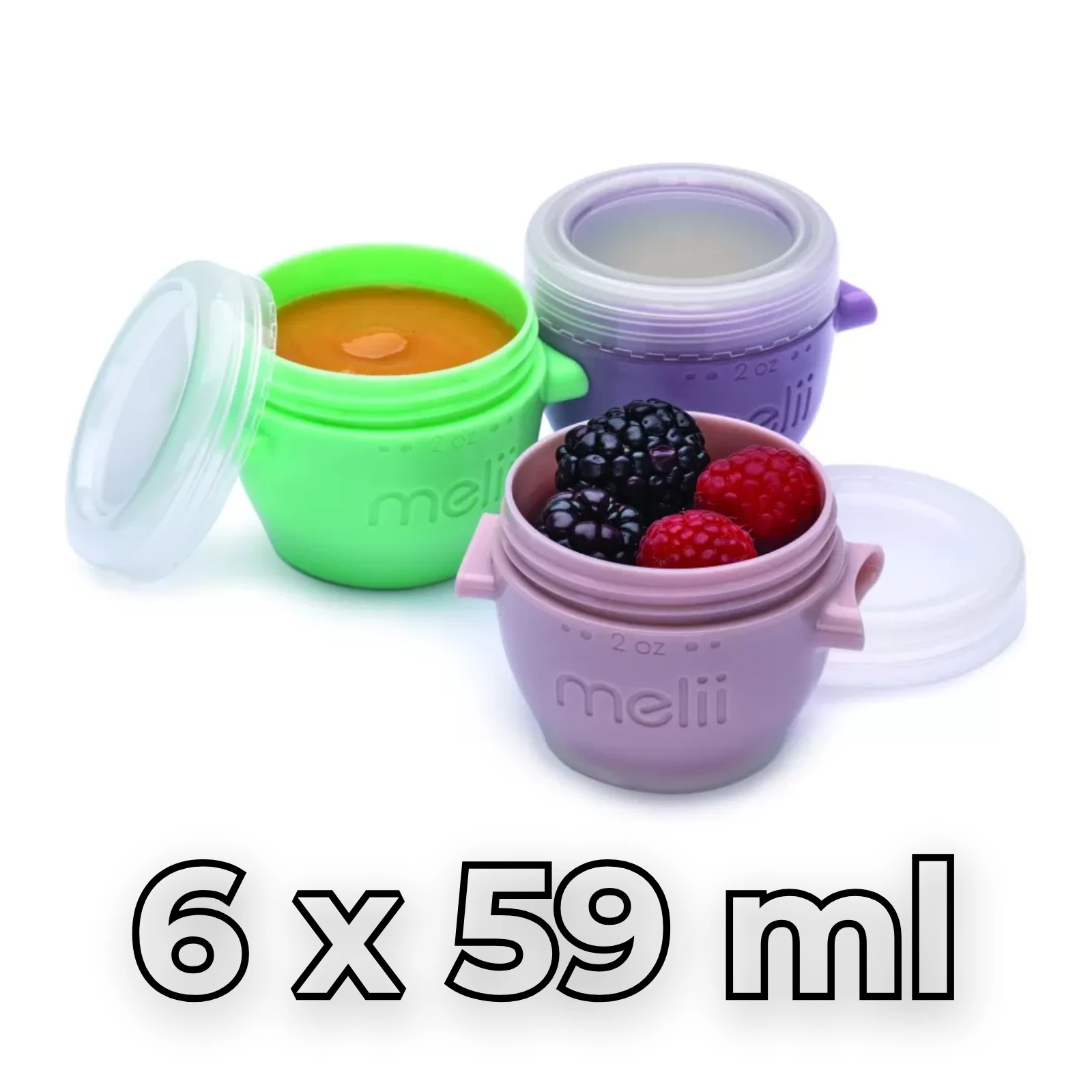 Set 6 Recipiente SnapGo din Silicon Melii ,   59 ml