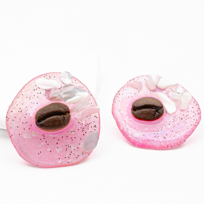 Cercei SaltyPink cu bob real de cafea [4]