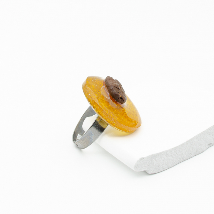 Inel GOLD cu bob real de cafea [6]