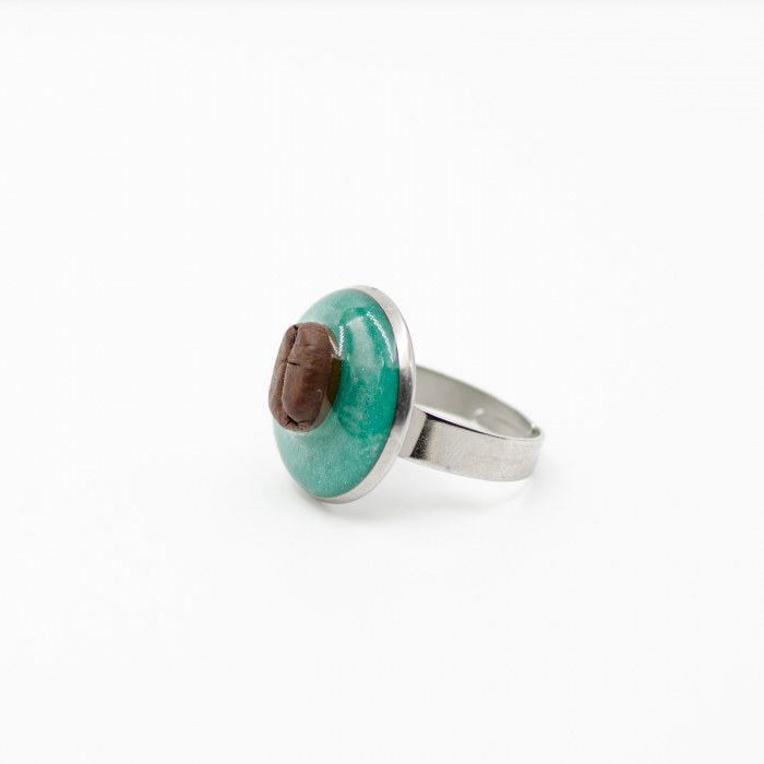 Inel HardChoise TURQUOISE cu bob de cafea [8]