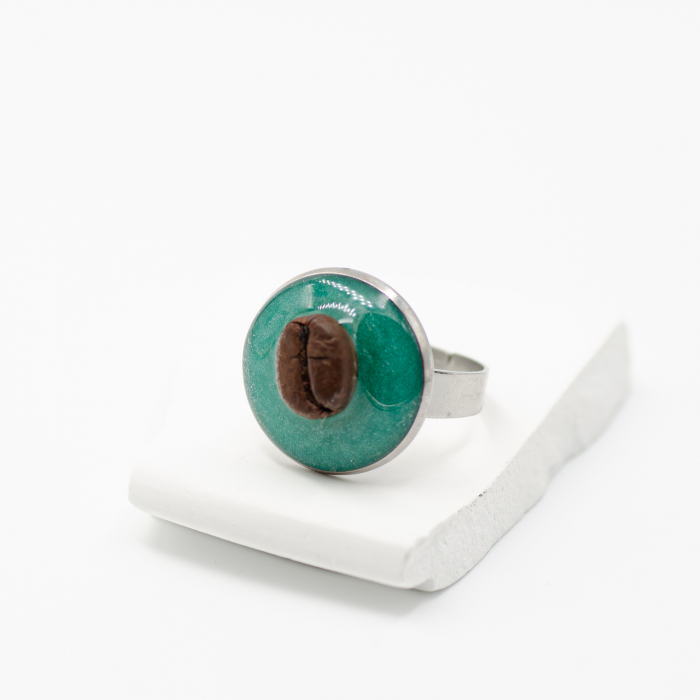 Inel HardChoise TURQUOISE cu bob de cafea [5]