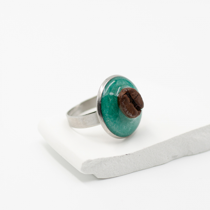 Inel HardChoise TURQUOISE cu bob de cafea [7]