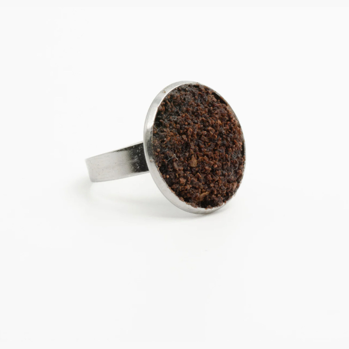 Inel POWER cu zaț real de cafea și montură reglabilă [6]
