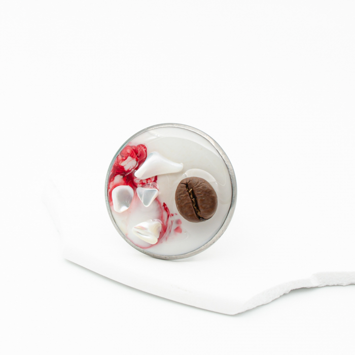Inel RedBerries cu bob real de cafea [2]