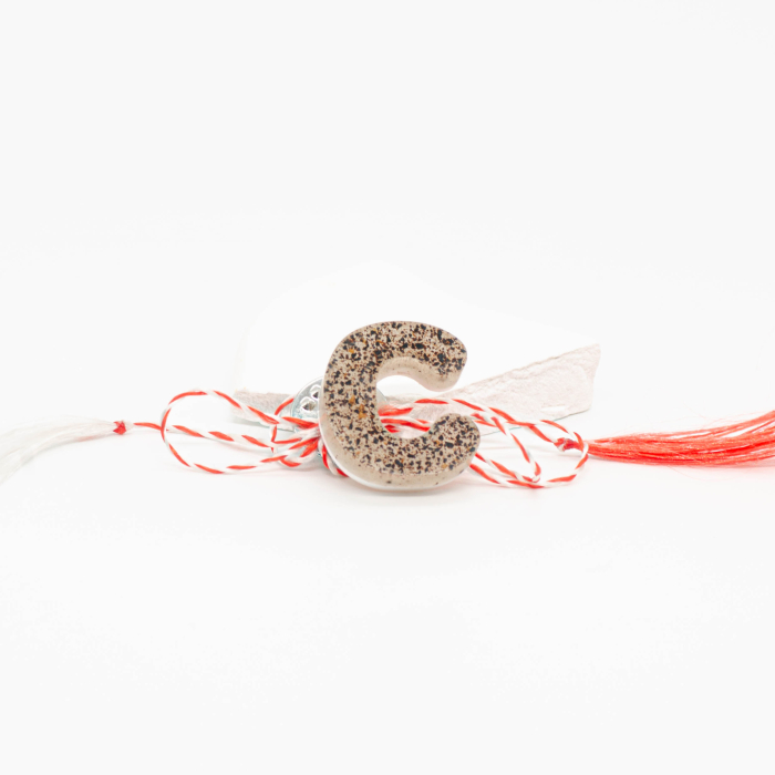 Mărțișor Inițială cu zaț de cafea [8]