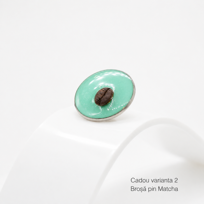 Pachet cadou „n-am chefuccino” cu cană ceramică mată, broșă pin și stikere UV BeanBling [5]