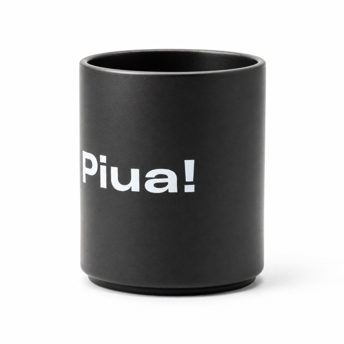 Pachet cadou „piua” cu cană ceramică mată, broșă pin și stikere UV BeanBling [13]