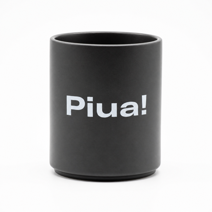 Pachet cadou „piua” cu cană ceramică mată, broșă pin și stikere UV BeanBling [2]
