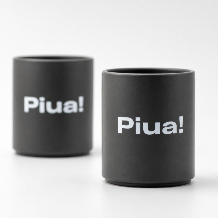 Pachet cadou „piua” x „taci umpic” cu 2 căni ceramice mate, broșă pin și stikere UV BeanBling [2]