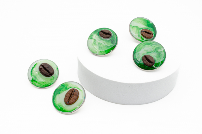 The Jewelry in the Cup - Broșă Pin "Bean&Green" [3]