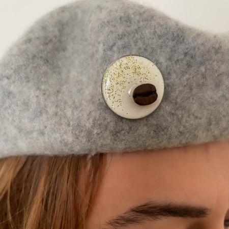 Broșă pin de Crăciun cu glitter festiv auriu [2]