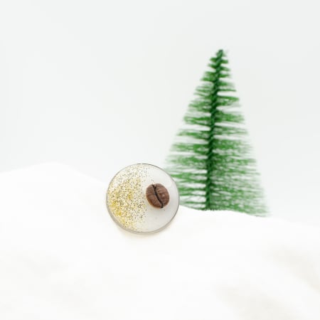 CADOURI DE CRACIUN - Broșă pin de Crăciun cu glitter festiv auriu