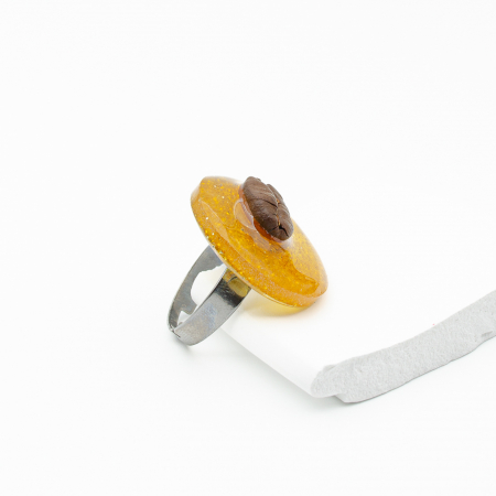Inel GOLD cu bob real de cafea [5]