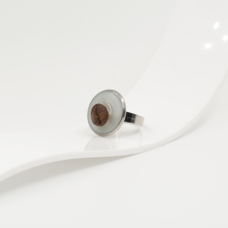 Inel HardChoise SILVER cu bob de cafea [4]