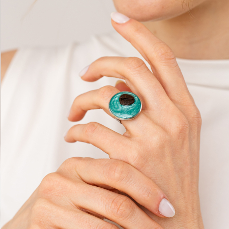 Inel HardChoise TURQUOISE cu bob de cafea [1]