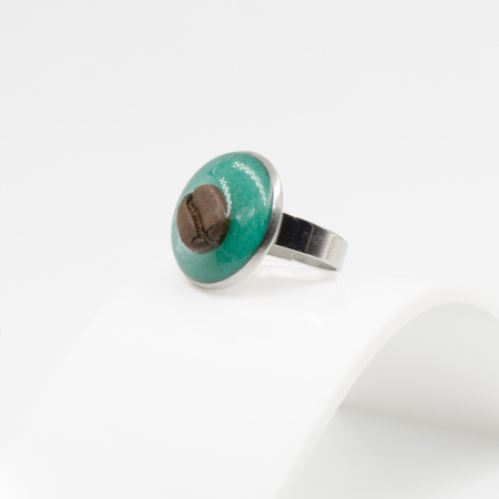 Inel HardChoise TURQUOISE cu bob de cafea [10]