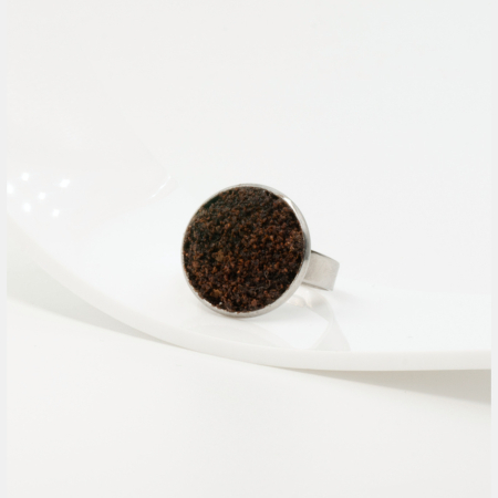 Inel POWER cu zaț real de cafea și montură reglabilă [8]