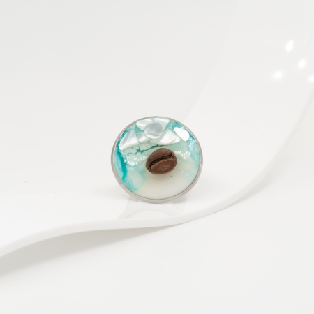 Inel SeaWaves cu bob real de cafea [6]