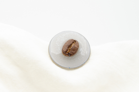 Broșă pin cu bob de cafea pe fundal alb perlat "Essence" [1]