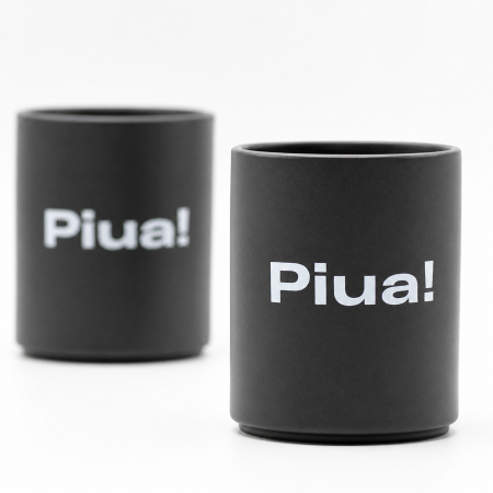 Pachet cadou „piua” cu cană ceramică mată, broșă pin și stikere UV BeanBling [14]