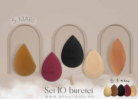 Buretei Make-up - Set 5 buretei mari + 5 mini
