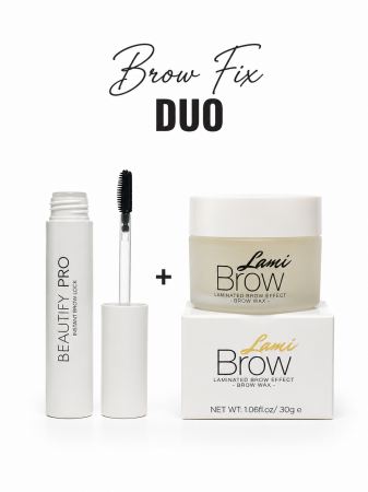 Ceara sprancene LamiBrow - Brow Fix Duo - Lami Brow Wax si Beautify Pro Instant Brow Lock Gel sprancene