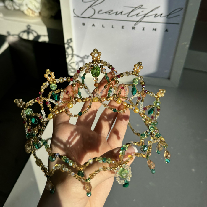 2 piece - tiara gold & green - Esmeralda [4]