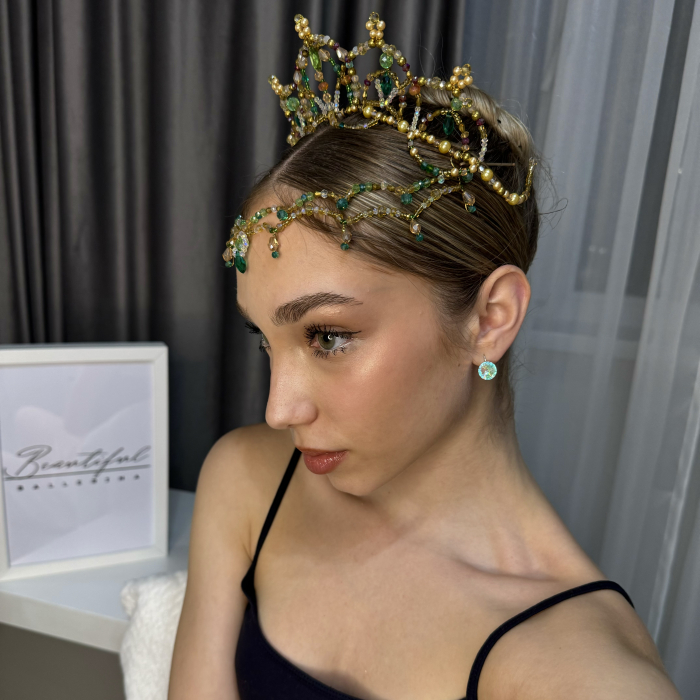 2 piece - tiara gold & green - Esmeralda [7]