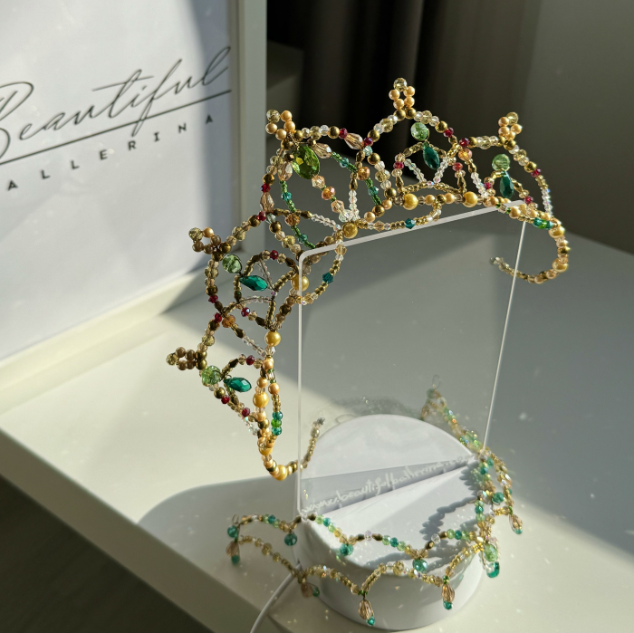 2 piece - tiara gold & green - Esmeralda [2]