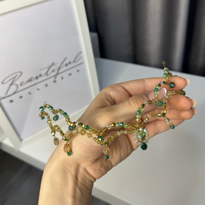2 piece - tiara gold & green - Esmeralda [6]