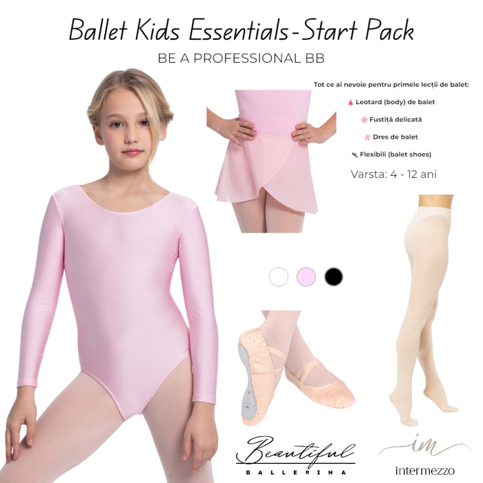 Ballet Kids Essentials – Start Pack for Kids – Intermezzo (ML), Pink - Lycra Lucioasă [1]