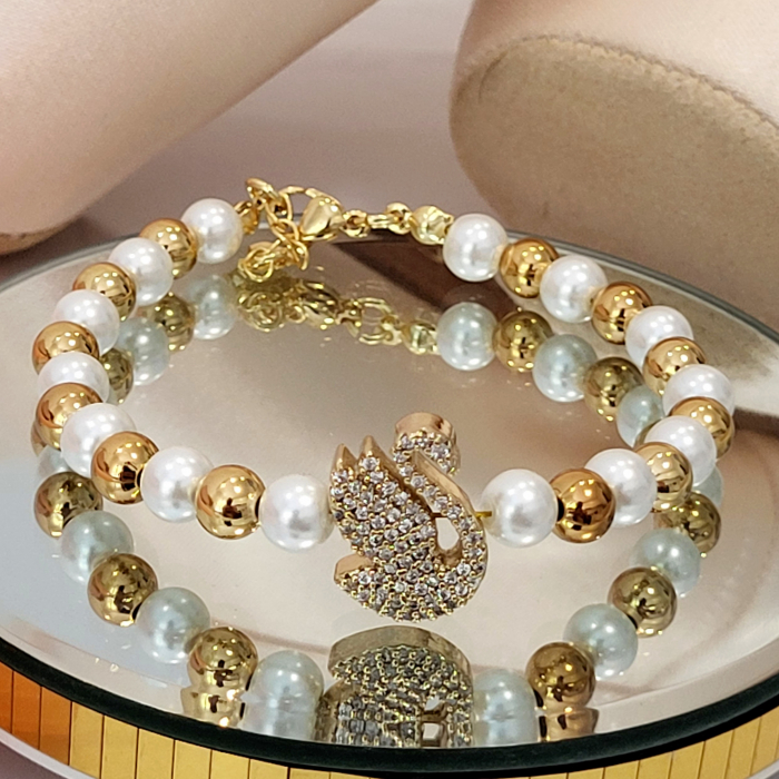 Bratara - Elegance Swan - white pearl [4]