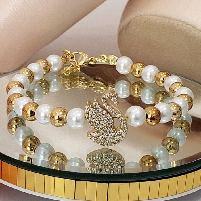 Bratara - Elegance Swan - white pearl [8]